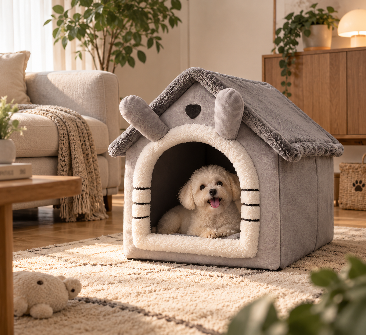 HOMIPAWS™-Cuccia Stile Casa per Cani e Gatti