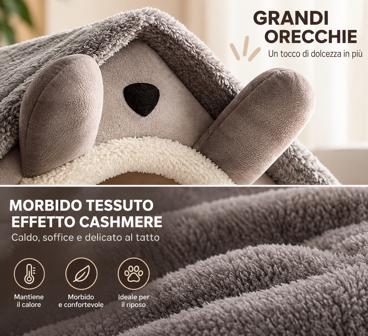 HOMIPAWS™-Cuccia Stile Casa per Cani e Gatti