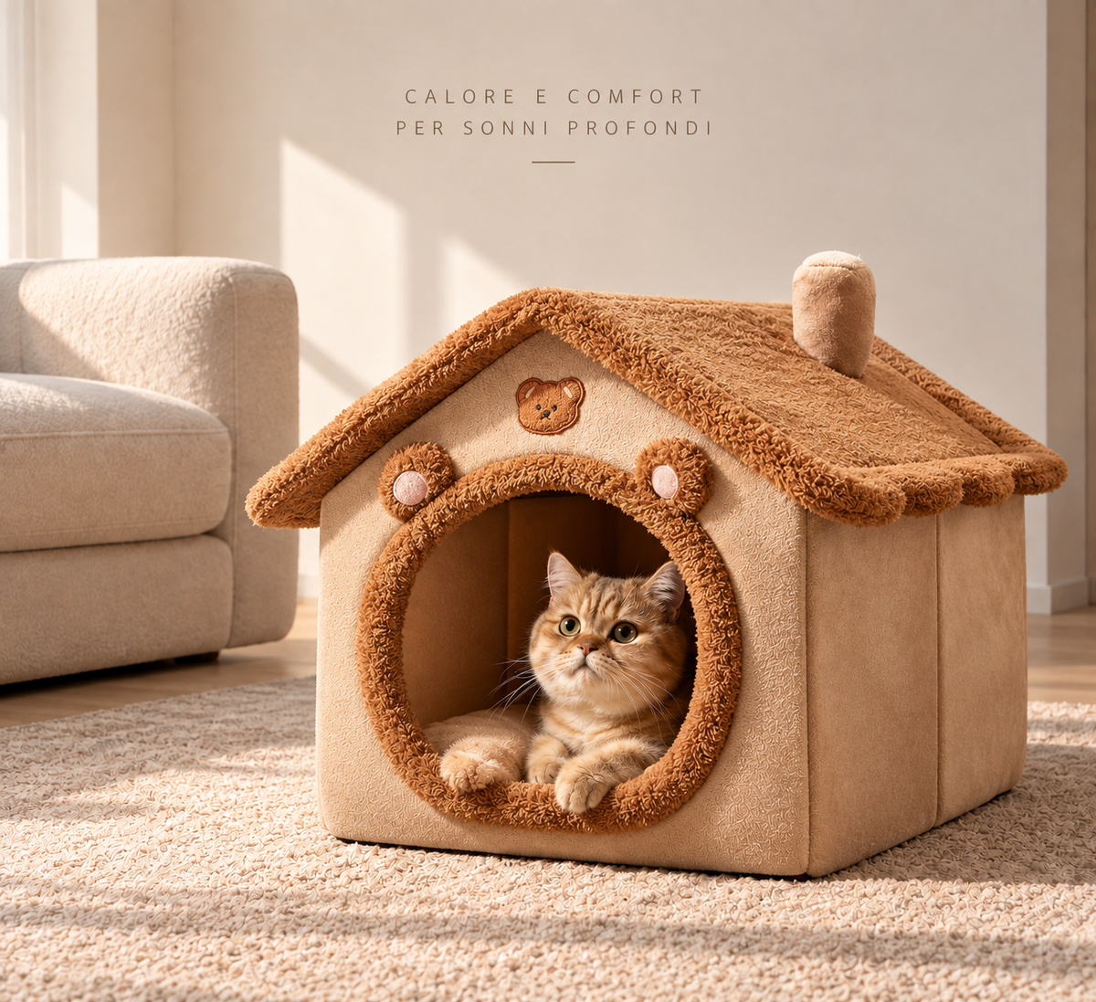 HOMIPAWS™-Cuccia Stile Casa per Cani e Gatti